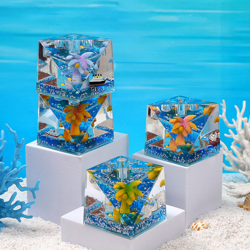 海洋主题亚克力流沙漂流瓶摆件