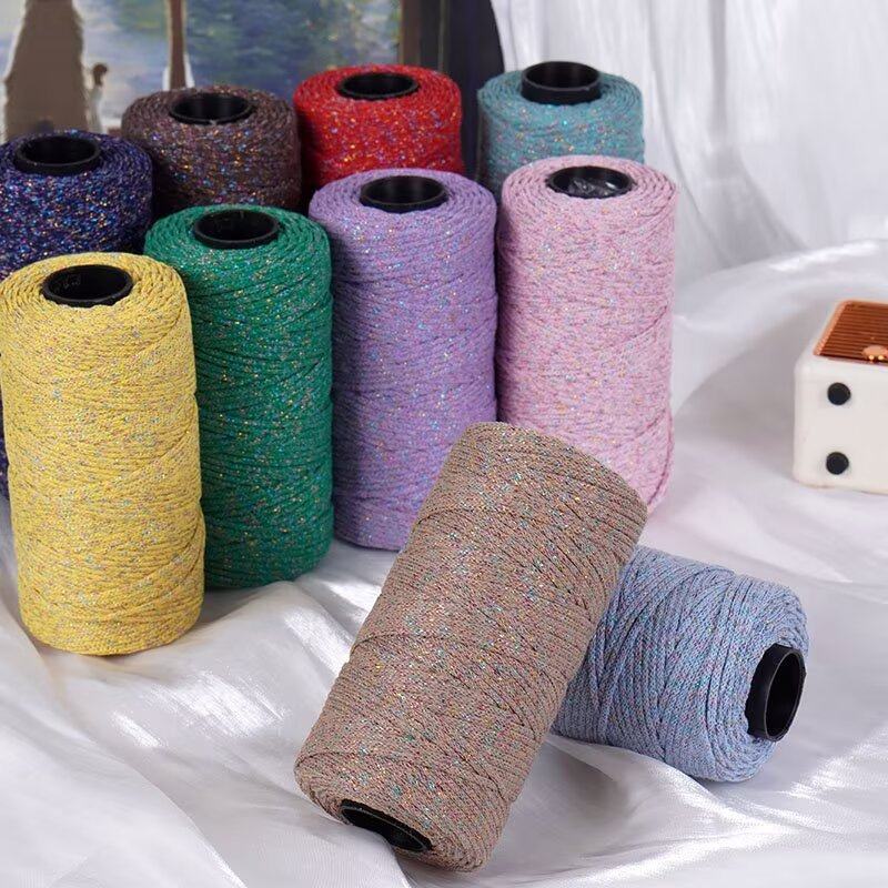 亮闪闪七彩金丝空心棉线圆股线手工编织diy钩针坐垫包包帽子材料,服饰配件/皮带/帽子/围巾,毛线,淘宝优惠券,粉丝福利购,淘宝优惠卷