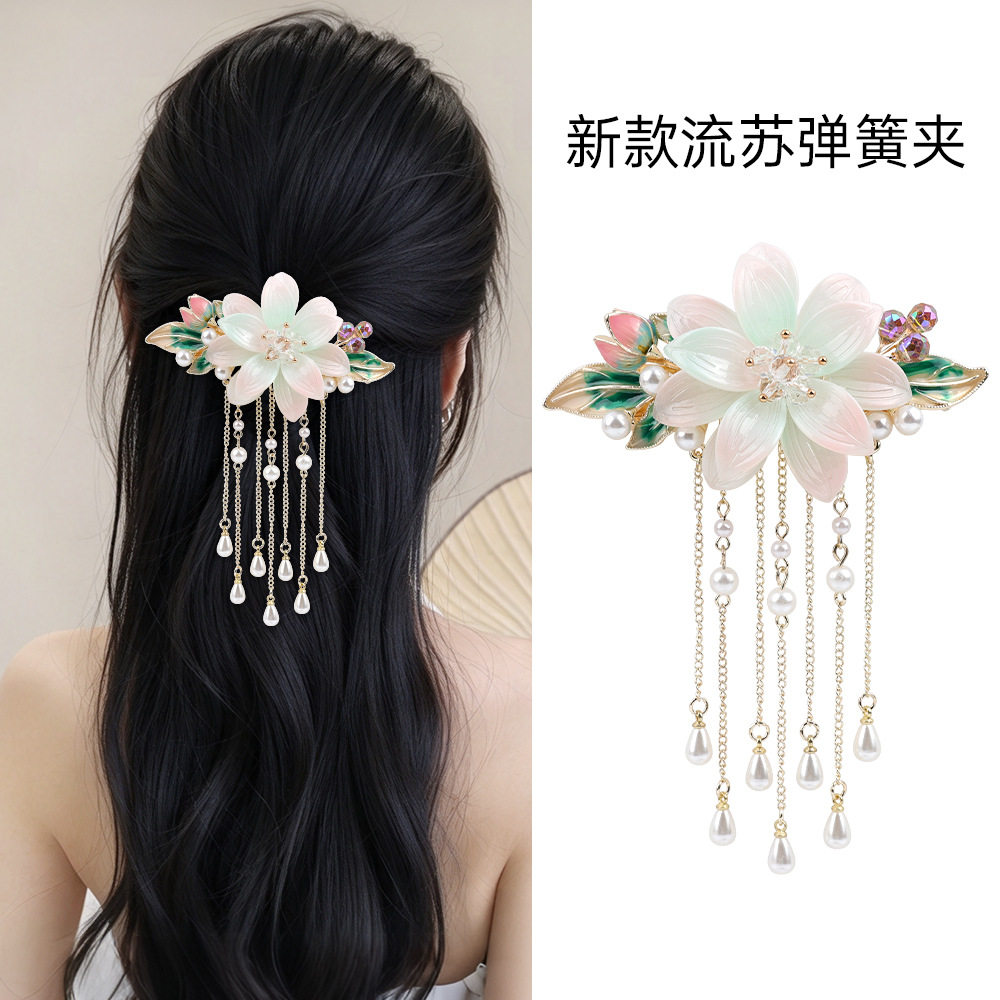 古风花朵流苏步摇发夹