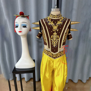 元旦马年喜庆演出服新年小马奔腾拜年舞蹈服马蹄声声儿童男女