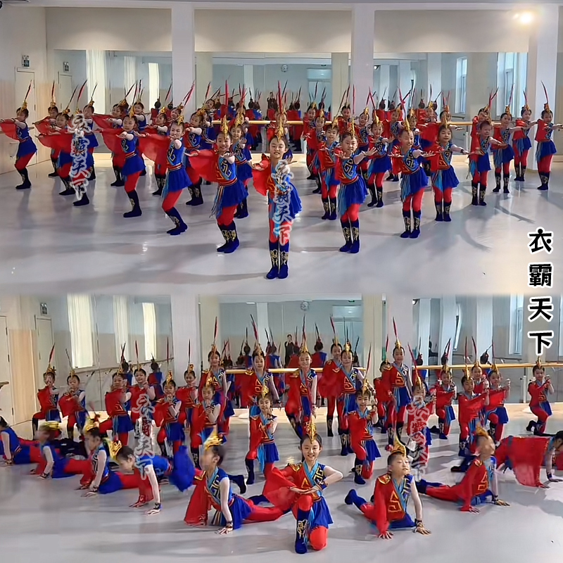 新款元旦少年木兰志演出服花木兰儿童舞蹈服古装武术古典舞木兰辞