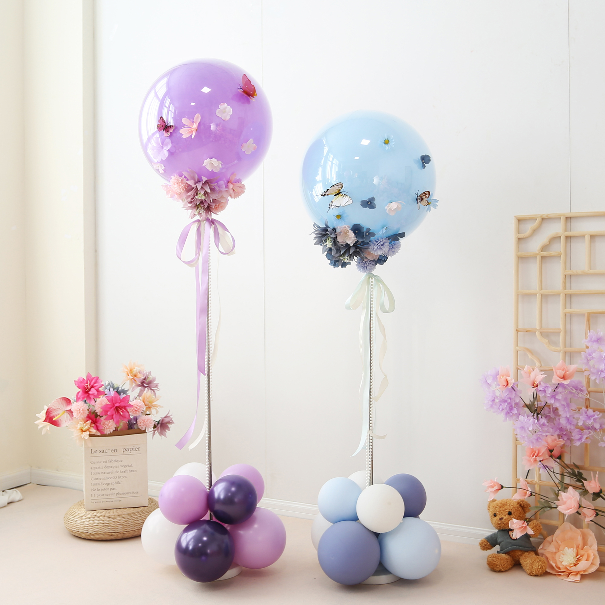 活动布置气球立柱花艺路引摆件