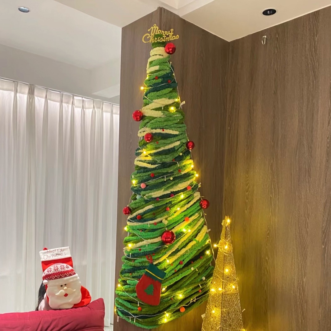 毛线圣诞树装饰圣诞节氛围布置