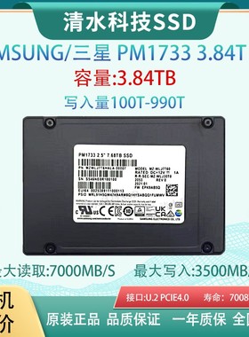 Samsung/三星PM1733 3.84T7.68t U.2 企业级固态硬盘PCIE4.0 NVME
