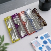 老花眼镜盒眼镜盒近视片盒子盒子塑料透明软盒子