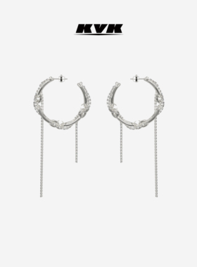 KVK THE NET 网系列垂落织线流动耳钉 送情侣送女友送闺蜜礼物