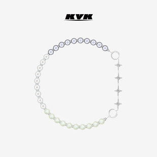 明星同款 KVK 原创设计风格 云系列十字闪光拼接项链 珍珠链 CLOUD