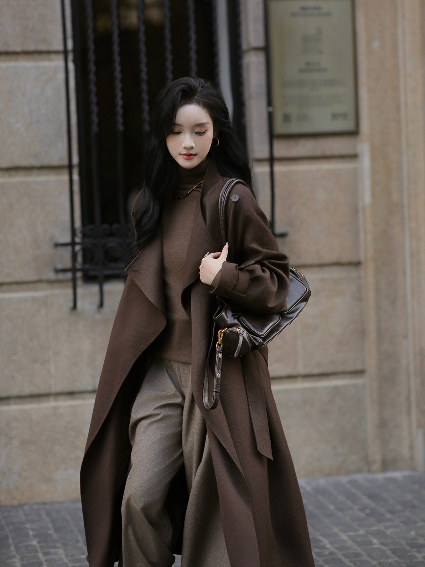 Brown Trench Coat for Women, Autumn 2025 New Style, Waist-Cinching, Mid-Length, High-End British Style, Petite Coat