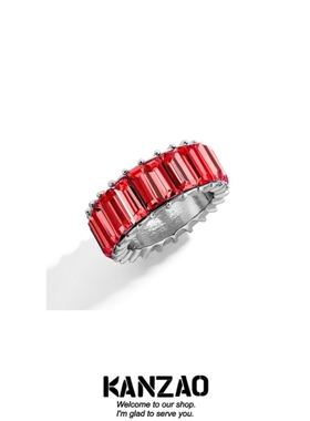 合金镶钻欧美风几何饰品戒指