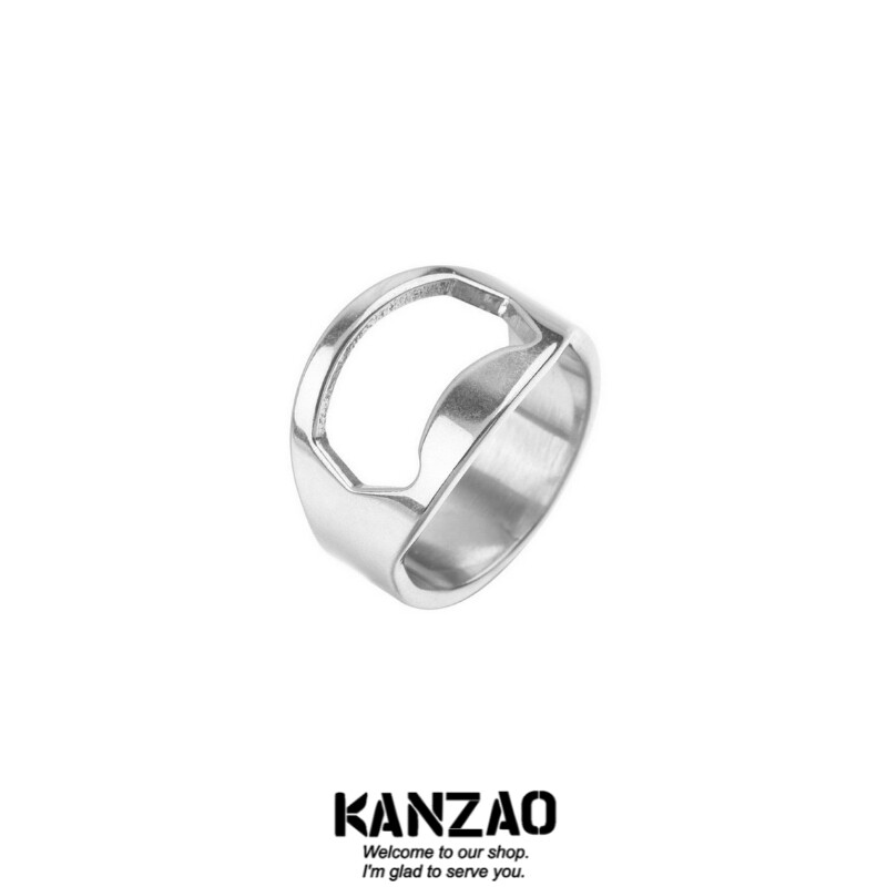 KANZAO开瓶器开酒瓶戒指个性男女啤酒起子情侣戒指环开啤酒瓶盖器