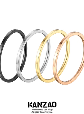 欧美风情侣极细光面钛钢饰品尾戒