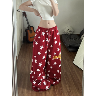 美式复古卫裤女hiphop嘻哈阔腿松驰慵懒风辣妹百搭拖地休闲长裤子