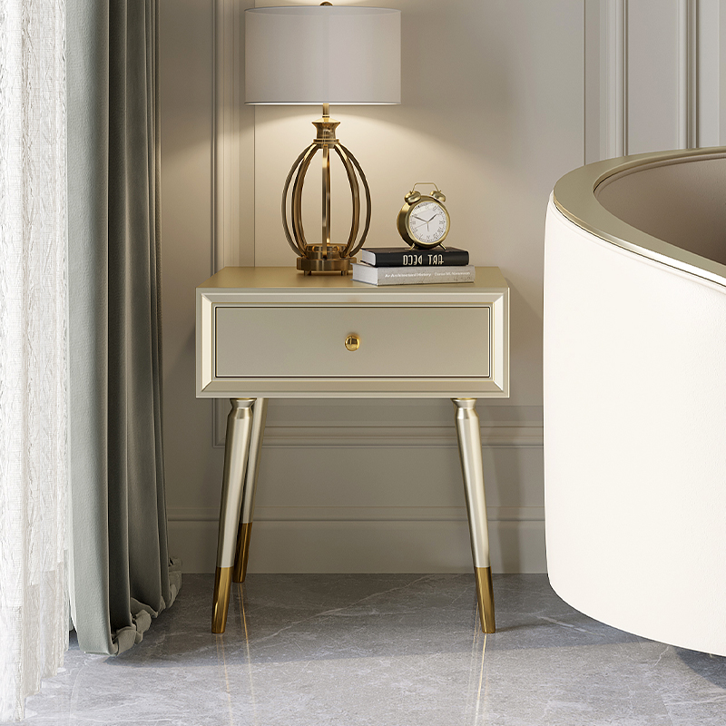 轻奢客厅沙发边几边柜可移动美式实木小方桌小户型现代简约方几