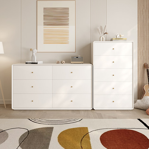 实木奶油风斗柜轻奢收纳柜