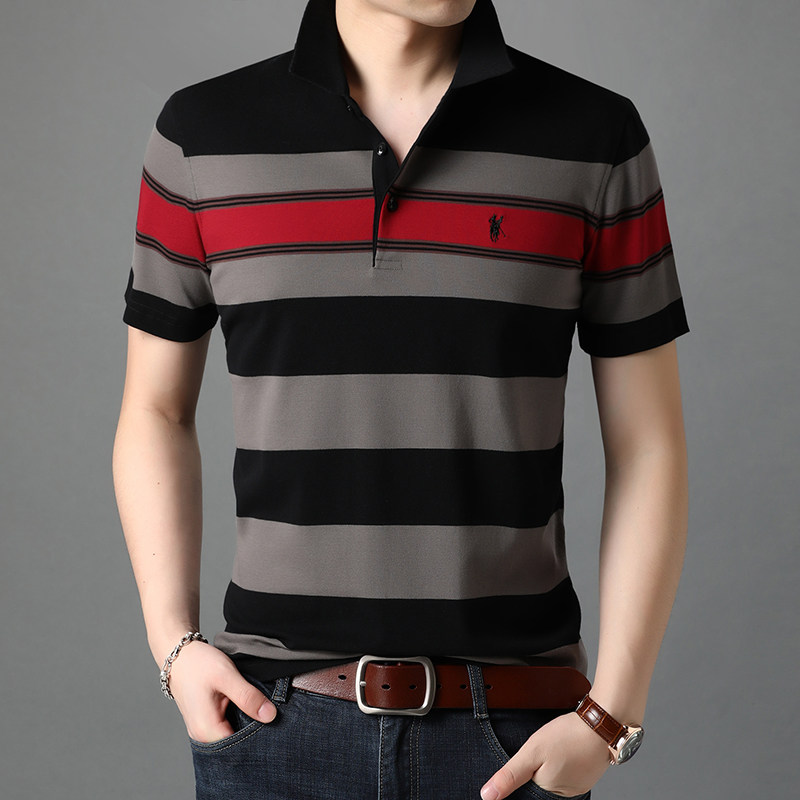 2021年新款男土Polo衫短袖T恤夏装中青年休闲全棉半袖，男装Polo衫，电商D223-1