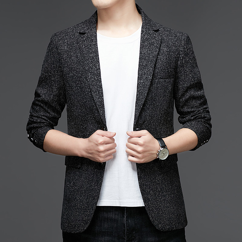 2023春款男士上衣中青年流行修身潮流西服P98图片