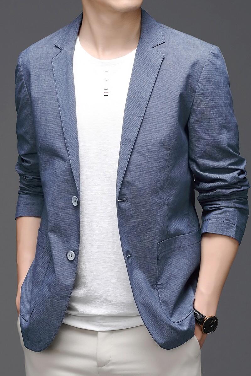 2023春款男士上衣中青年流行修身潮流西服P165,男装西服,电商D223-1