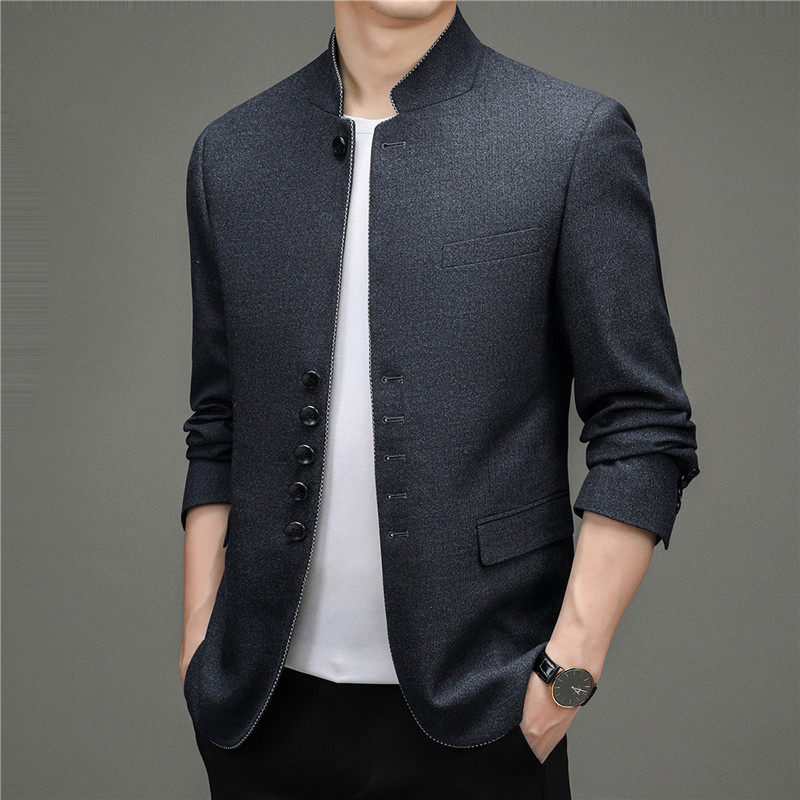 2023春款男士上衣中青年流行修身潮流西服P165，男装西服，电商D223-1