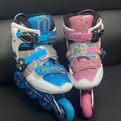 儿童花式碳纤维平花鞋BMXG疯子家族男女儿童溜冰鞋调码旱冰花样鞋 - 封面