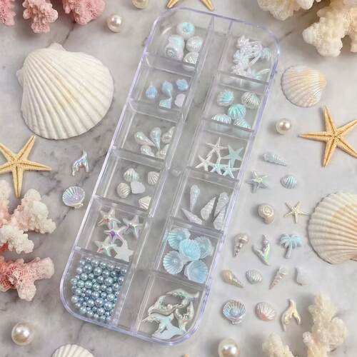 海洋系列3D海螺星美甲饰品套装