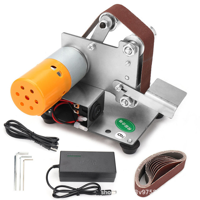 外贸热销立式型砂轮机小型迷你电动砂带机抛光机木工打磨磨刀神器