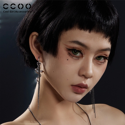 ccoo设计师灵蛇流苏可拆卸耳圈