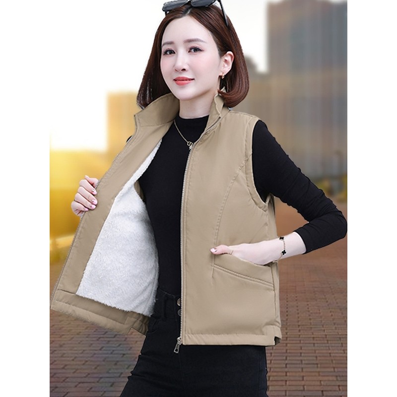撤柜休闲棉马甲女冬季新款洋气坎肩百搭时尚外穿加绒保暖马夹背心