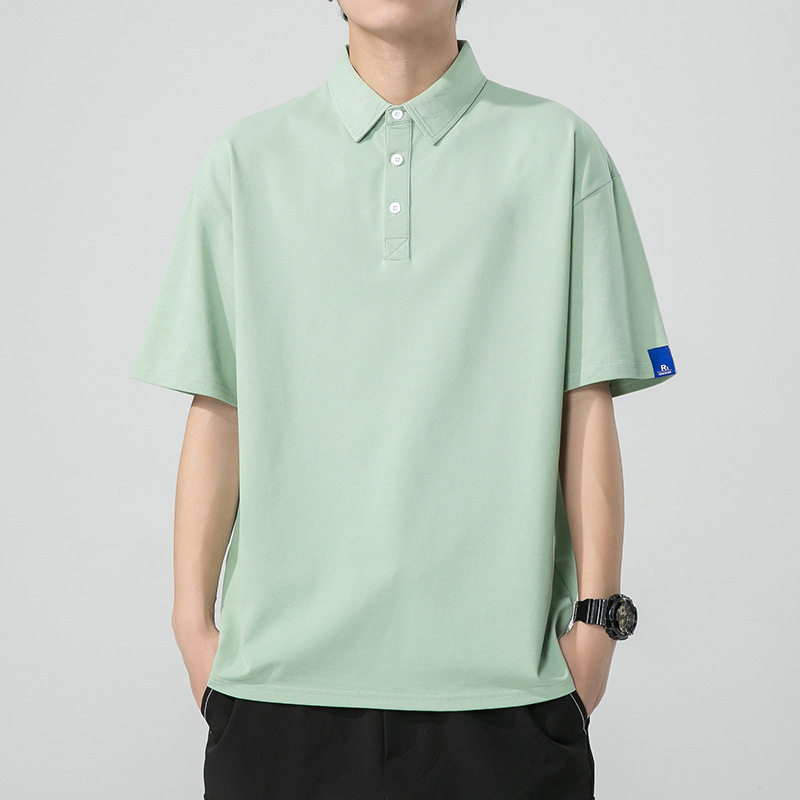 撤柜云男装夏季潮纯色短袖polo衫翻领广告衫工装体恤工作服t恤