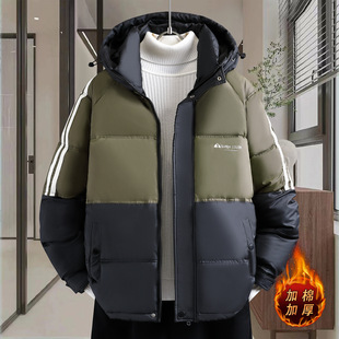 品牌断码冬季青少年羽绒棉服男初中高中学生连帽外套棉衣帅气大童