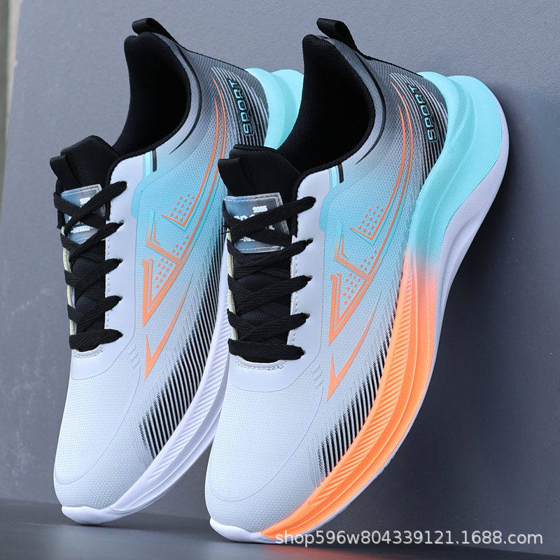 撤柜跑步鞋男款超轻减震学生秋季防水皮面网红爆款运动鞋新款男鞋