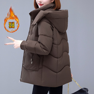 撤柜中年妈妈冬装棉衣女士中长款外套新款羽绒棉服加厚保暖棉袄