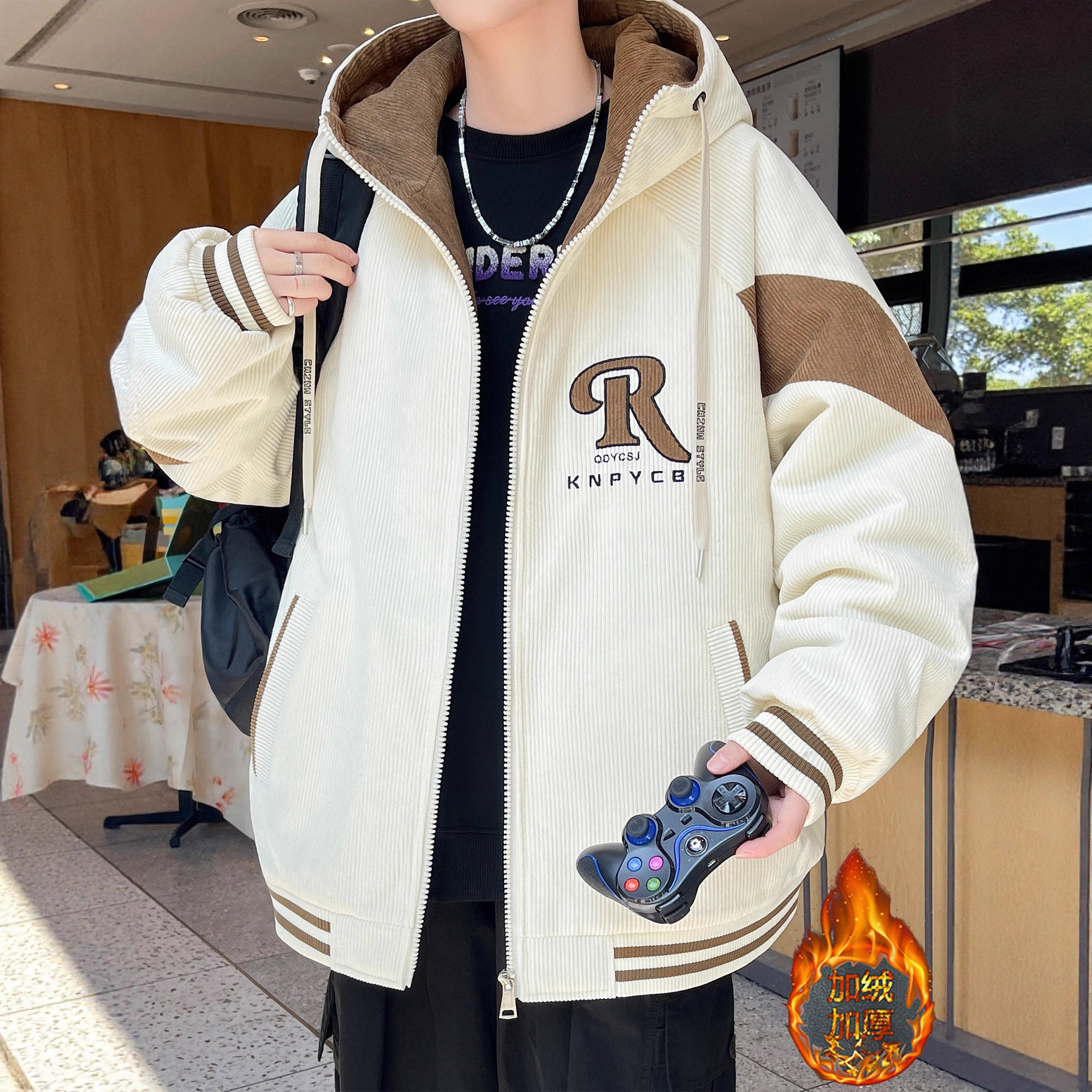 品牌断码青少年棒球服外套男孩初中高中学生加绒加厚夹克大童秋冬