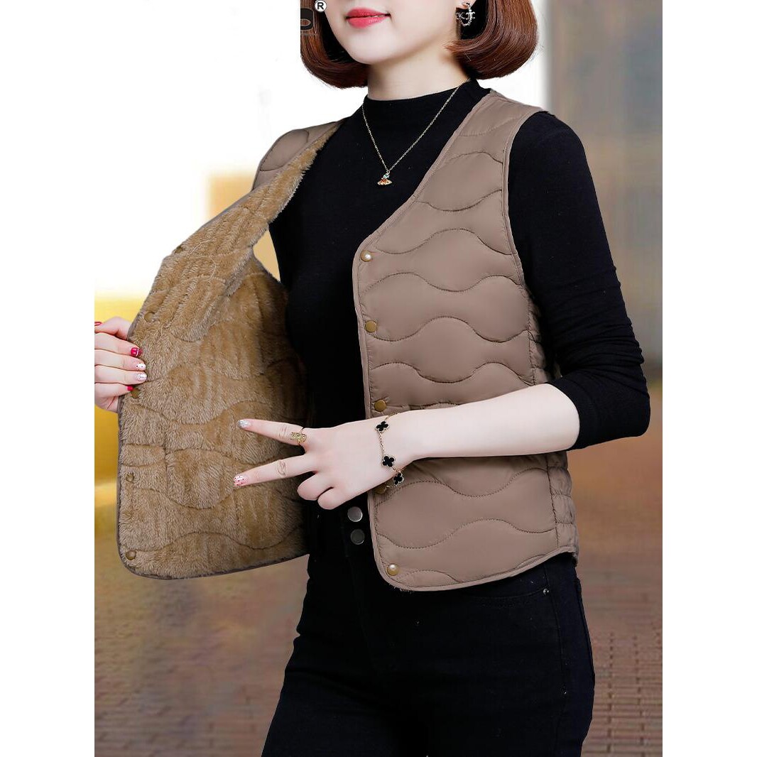 撤柜高档羽绒棉马甲女士新款背心内穿保暖贴身打底内胆小马夹冬季