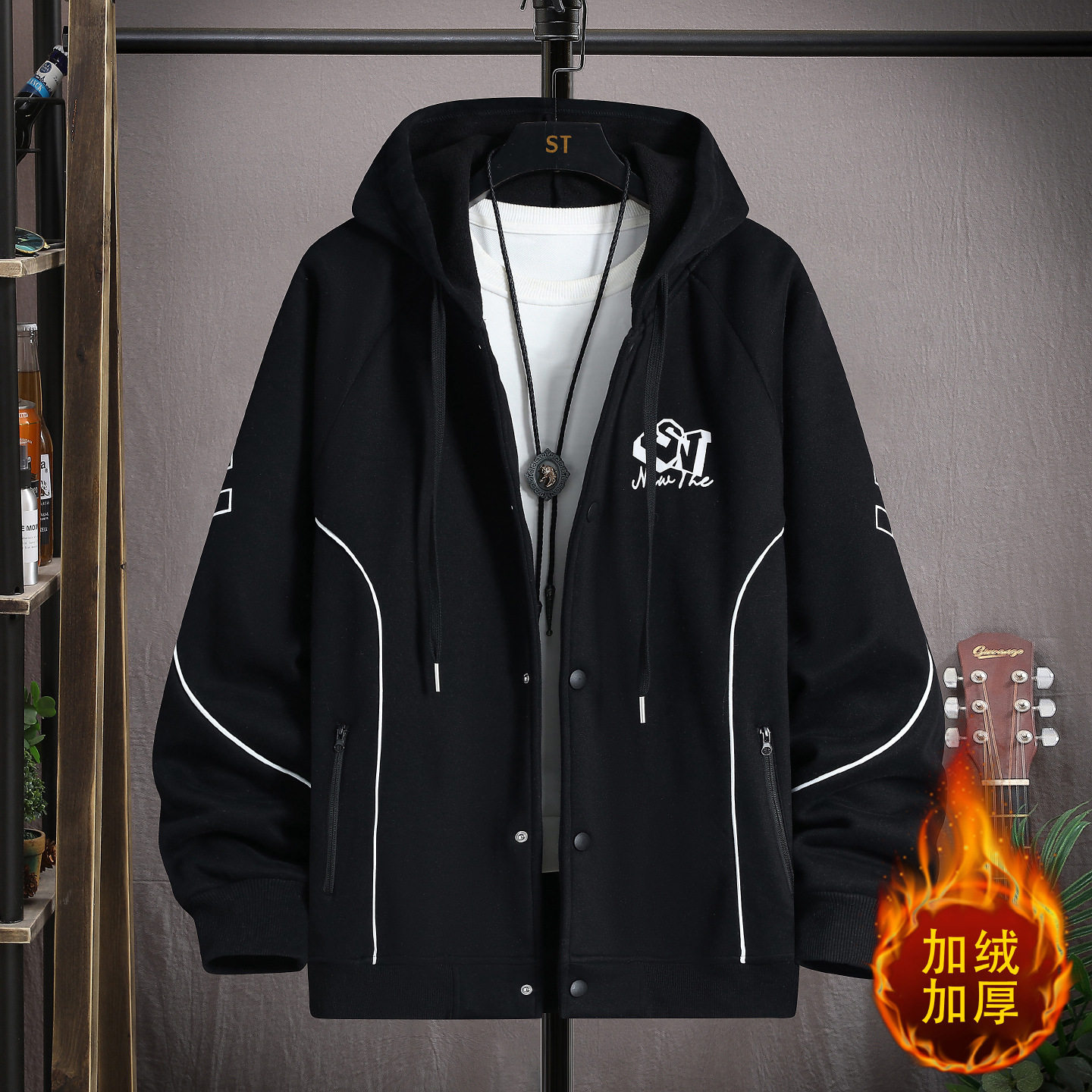 品牌断码青少年棒球服外套男初中高中学生加绒加厚夹克帅气大童秋