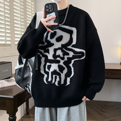 唯品会秋冬季新款加厚毛衣男孩初中学生针织打底衫青少年大童帅气