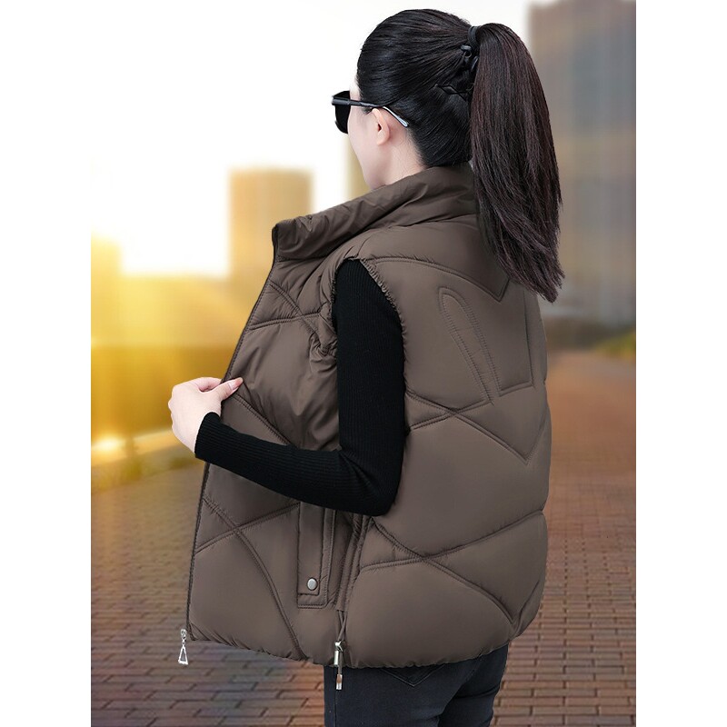 撤柜短款羽绒棉马甲女士秋冬季新款爆款妈妈外穿背心加厚保暖马夹