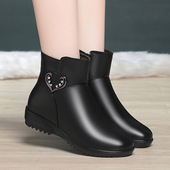 撤柜冬季 女靴 一大码 加绒靴子真皮妈妈羊毛短靴女士棉鞋 中老年女鞋