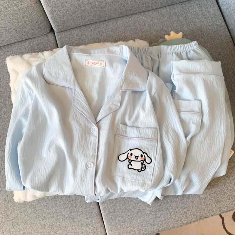 撤柜网红玉桂狗睡衣女款春秋季云朵棉纱长袖套装卡通可爱少女家居