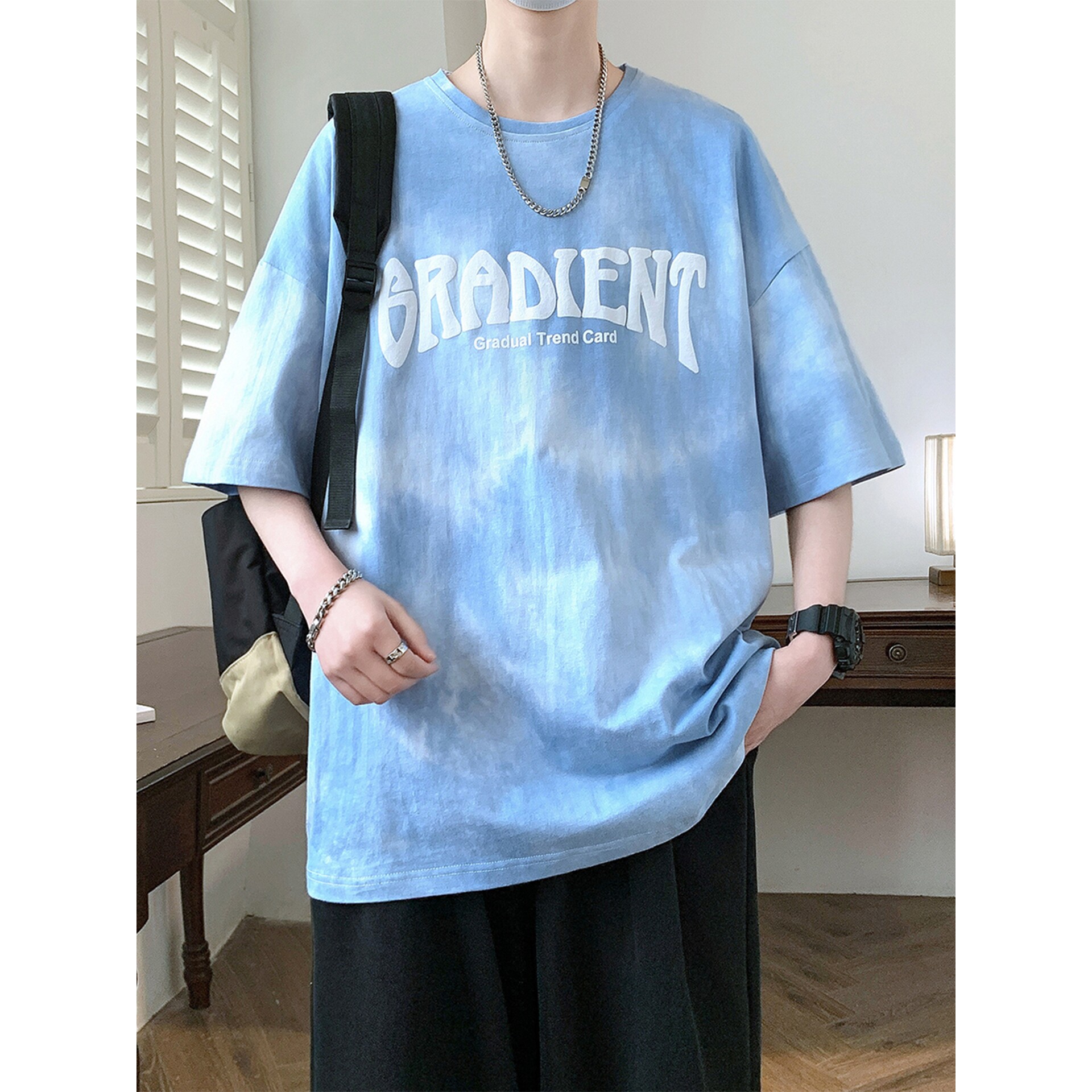 撤柜青少年短袖t恤男新款初中高中学生半袖体恤大童夏装圆领上衣
