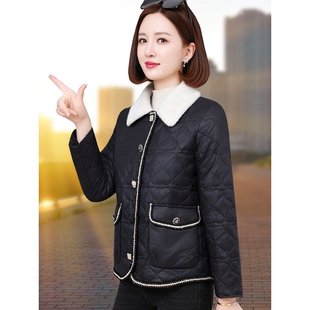撤柜轻薄短款时尚翻领羽绒服女冬季新款爆款中年妈妈休闲洋气外套