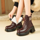 冬季 女鞋 加绒加厚大棉鞋 撤柜增高马丁靴女款 羊毛皮鞋 真皮女靴子雪