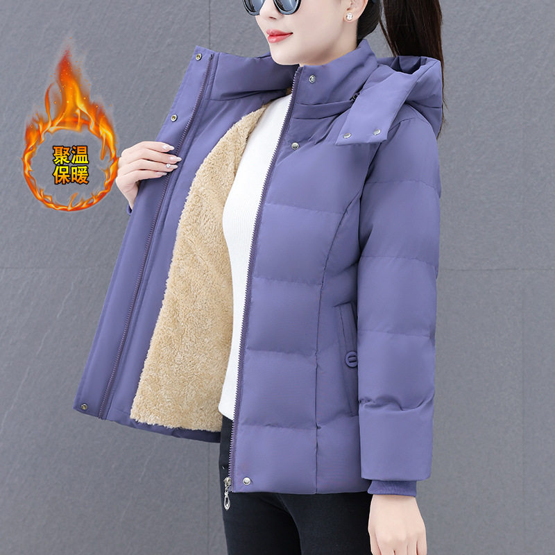 撤柜加绒棉服女款冬季新款中年妈妈洋气加厚棉衣保暖防寒棉袄外套