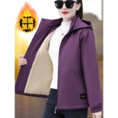 中老年妈妈秋冬季 撤柜大码 加绒加厚外套女新款 防风保暖羊羔绒夹克