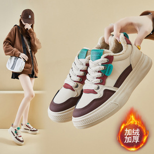 撤柜冬季加绒小白鞋新款韩版ins女学生厚底增高板鞋休闲XF-