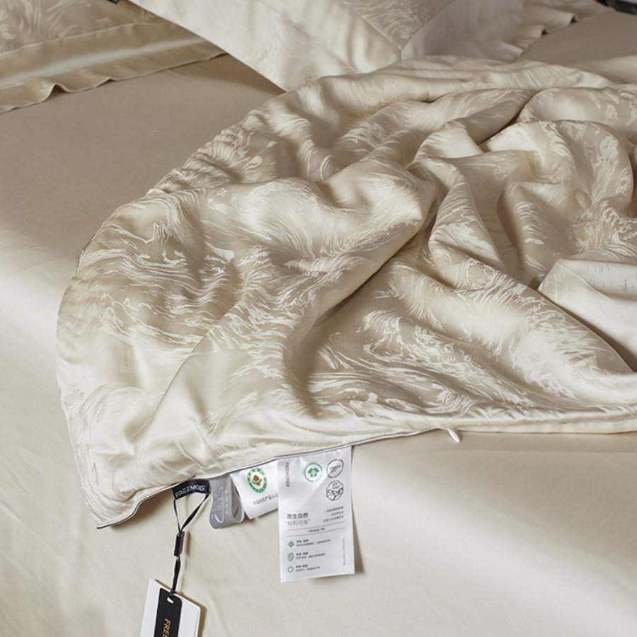 高端提花100支兰精天丝夏凉被凉感冰丝滑可机洗蚕丝空调被夏被薄