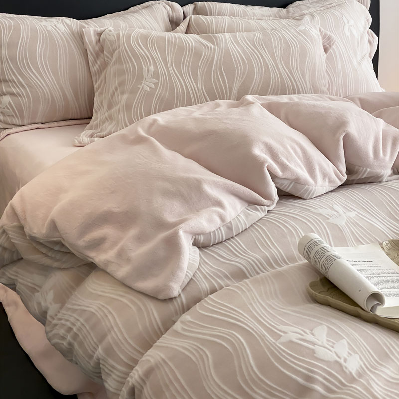 床单式四件套牛奶绒轻奢加厚