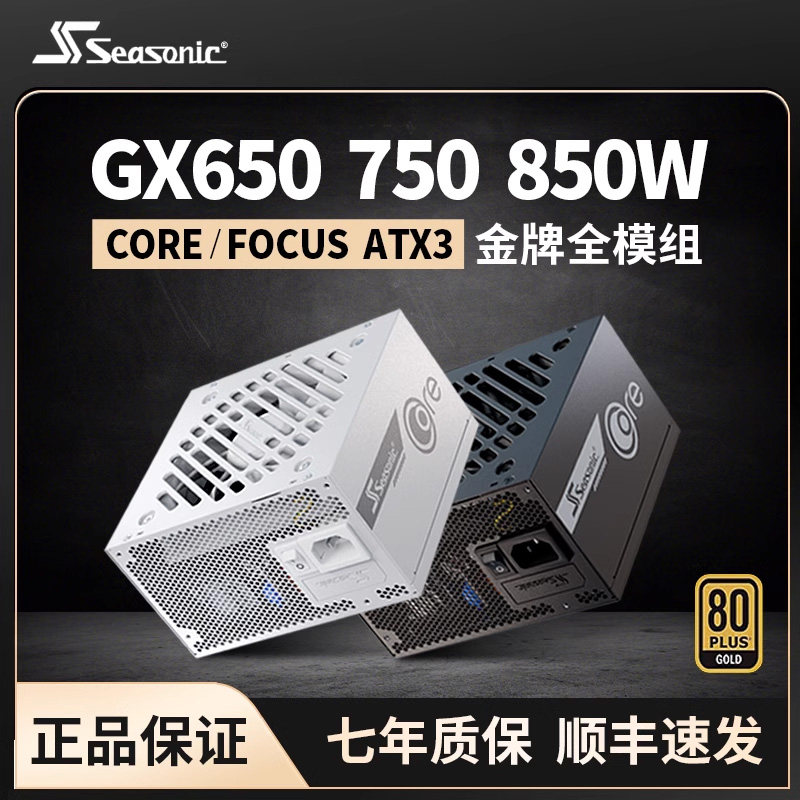海韵电源CORE GX650W 750W金牌全模组FOCUS GX850W台式机电脑电源 - 实物图