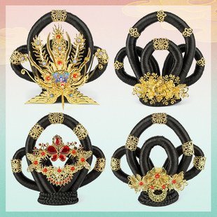 古装假发嫦娥头饰套装古风唐朝贵妃发饰敦煌壁画演出仙女飞天发髻