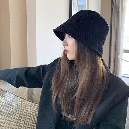 WLstudios【酷盖少女】软糯灯芯绒渔夫帽子女秋冬保暖平顶盆帽潮