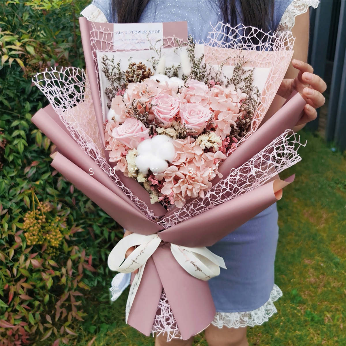 绣球花满天星花束价格 绣球花满天星花束图片 星期三